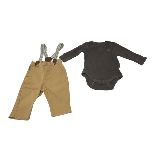 Baby Boy's Outfits - Pants, With Suspenders, Body Suit, & Sweatsuit - Size 3 Mon - Picture 5 of 8
